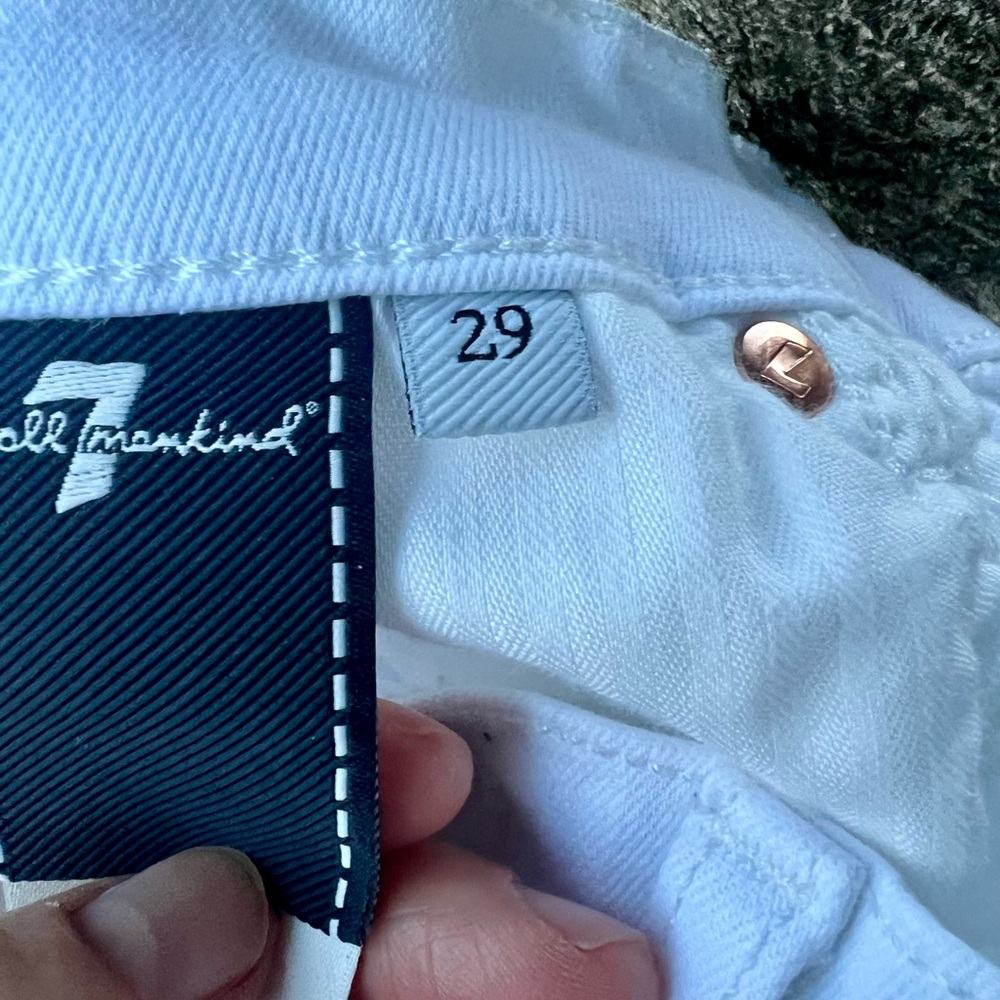Seven 7 for All Mankind Jo Lux White Wide Leg Jean High Rise 29 - Picture 13 of 16